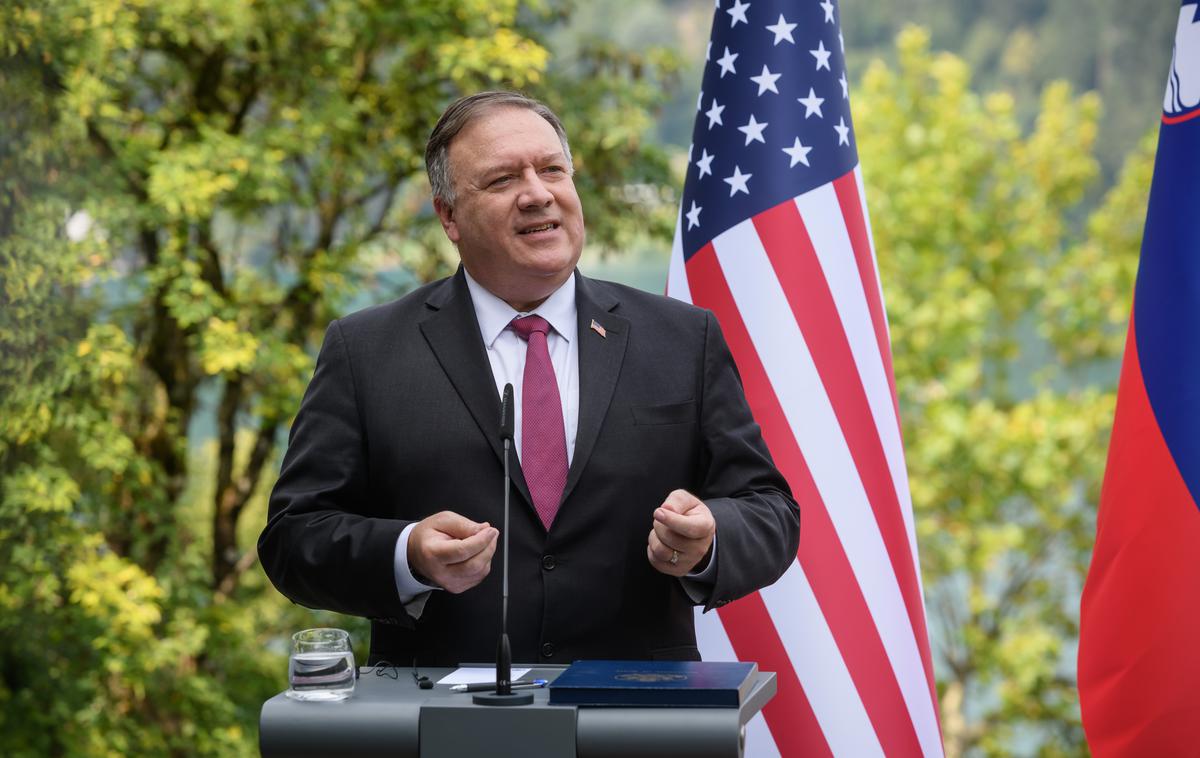 Janez Janša Mike Pompeo Bled | Foto STA