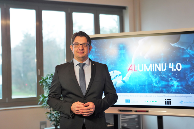 Predsednik uprave Taluma Marko Drobnič ob predstavitvi projekta Aluminij 4.0. Foto: Stanko Kozel | Foto: 