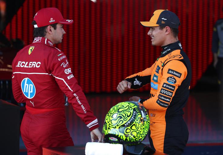 Charles Leclerc je dal Landu Norrisu vedeti, da mu ne bo lahko dobiti VN Avstrije. | Foto: Reuters