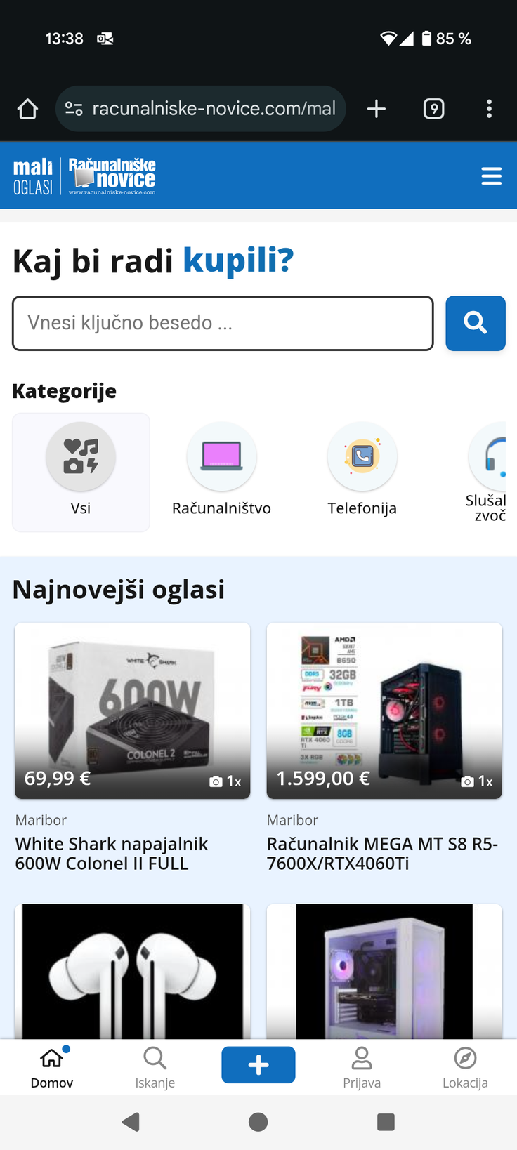 Spletna stran je prilagojena tudi za uporabo na mobilnih telefonih. | Foto: STROMBOLI D.O.O.