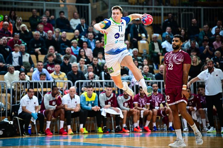 Domen Novak, Slovenija - Katar, slovenska rokometna reprezentanca | Foto: www.alesfevzer.com