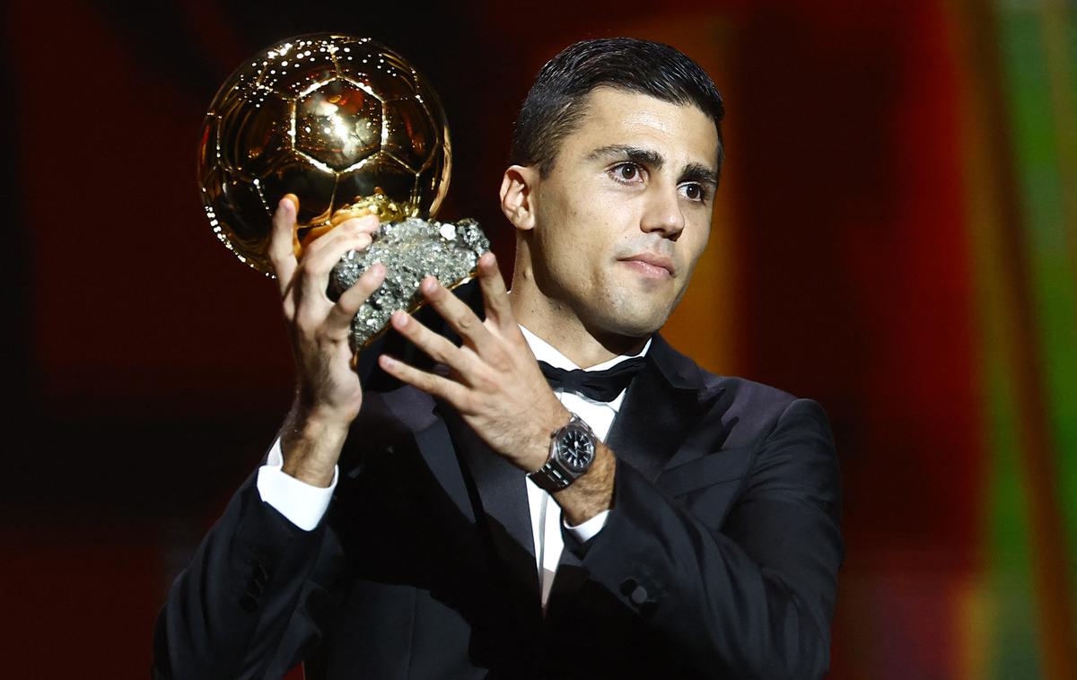 Rodri | Španec Rodri je prejel zlato žogo za najboljšega nogometaša leta 2024. | Foto Reuters