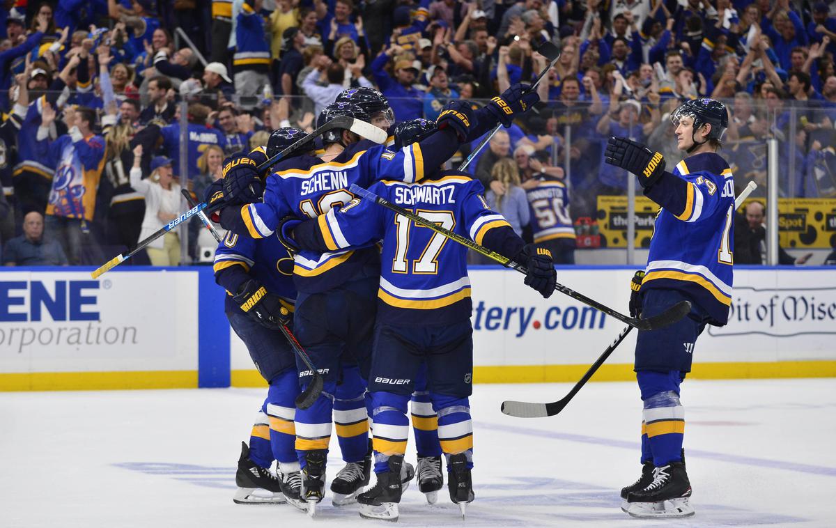 St. Louis Blues | Hokejisti St. Louisa so rezultat v skupnih zmagah v velikem finalu izenačili na 2:2. | Foto Reuters