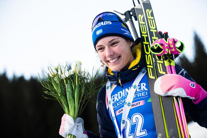 Hanni Oeberg je uspelo na stezi nadoknaditi en spodrsljaj na strelišču. | Foto: Peter Podobnik/Sportida