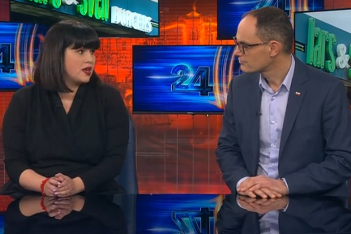 Nika Kovač Anže Logar | Kovač in Logar sta razpravo o spremembi profila Lars & Sven v profil Demokrati imela v včerajšnji oddaji 24 ur zvečer.  | Foto Posnetek  zaslona