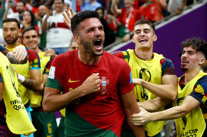 SP osmina finala Portugalska Švica  Goncalo Ramos |  Goncalo Ramos, ki je v prvi postavil zamenjal Cristiana Ronalda, je dosegel "hat-trick". | Foto Reuters