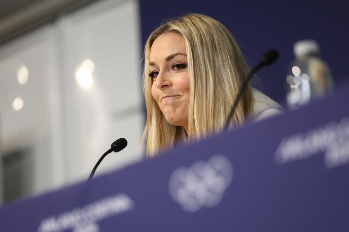 Lindsey Vonn | Lindsey Vonn na torkovi novinarski konferenci v Cortini d'Ampezzo | Foto Reuters