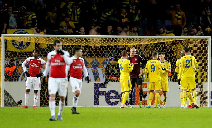Bate Borisov se je po odlični predstavi razveselil odmevne zmage nad Arsenalom. | Foto: Reuters