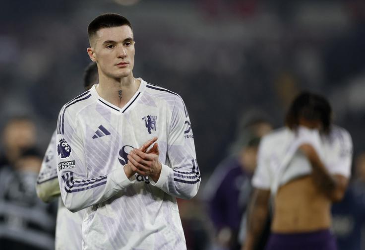 Benjamin Šeško je priigral Unitedu točko v Londonu, s katero je zadržal četrto mesto na lestvici. | Foto: Reuters