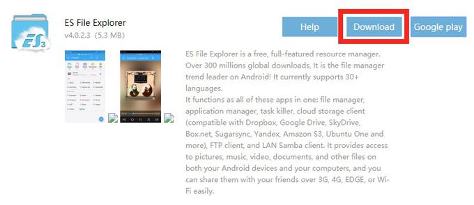 Aplikacija ES File Explorer je za prenos še vedno na voljo neposredno na spletni strani ES App Group, a če jo želite namestiti, je treba na pametnem telefonu omogočiti možnost nameščanja aplikacij iz zunanjih oziroma neznanih virov, kar pa ni priporočljivo za uporabnike, ki se na neznane vire ne spoznajo najbolje. Povezava na Google Play medtem ne deluje več. | Foto: Matic Tomšič / Posnetek zaslona