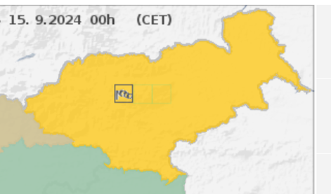 Arso izdal oranžno opozorilo, velja do nedelje