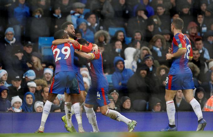 Crystal Palace se je nepričakovano veselil zmage proti Manchester Cityju. | Foto: Reuters