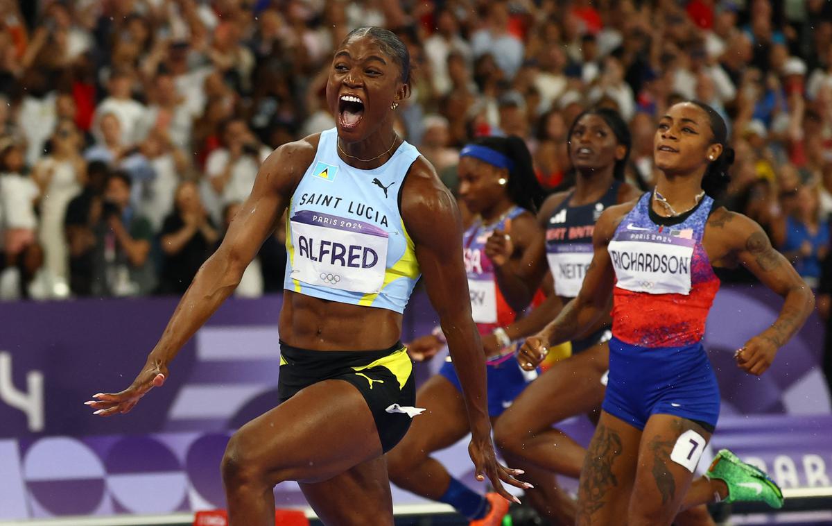 Julien Alfred | Julien Alfred je bila najhitrejša v ženskem sprintu na 100 metrov. | Foto Reuters