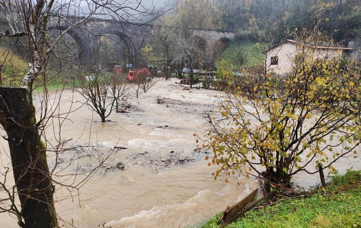 Kanal ob Soči | Škodo si že ogleduje tudi podjetje Hidrotehnik, ki ima koncesijo za urejanje vodotokov na tem območju. | Foto Občina Kanal ob Soči