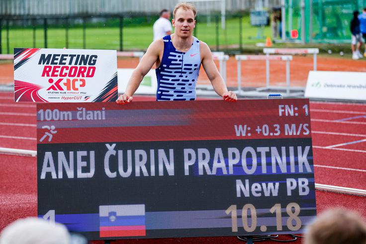 Anej Čurin Prapotnik (Ptuj) je na 100 m slavil z 10,18. | Foto: Aleš Fevžer