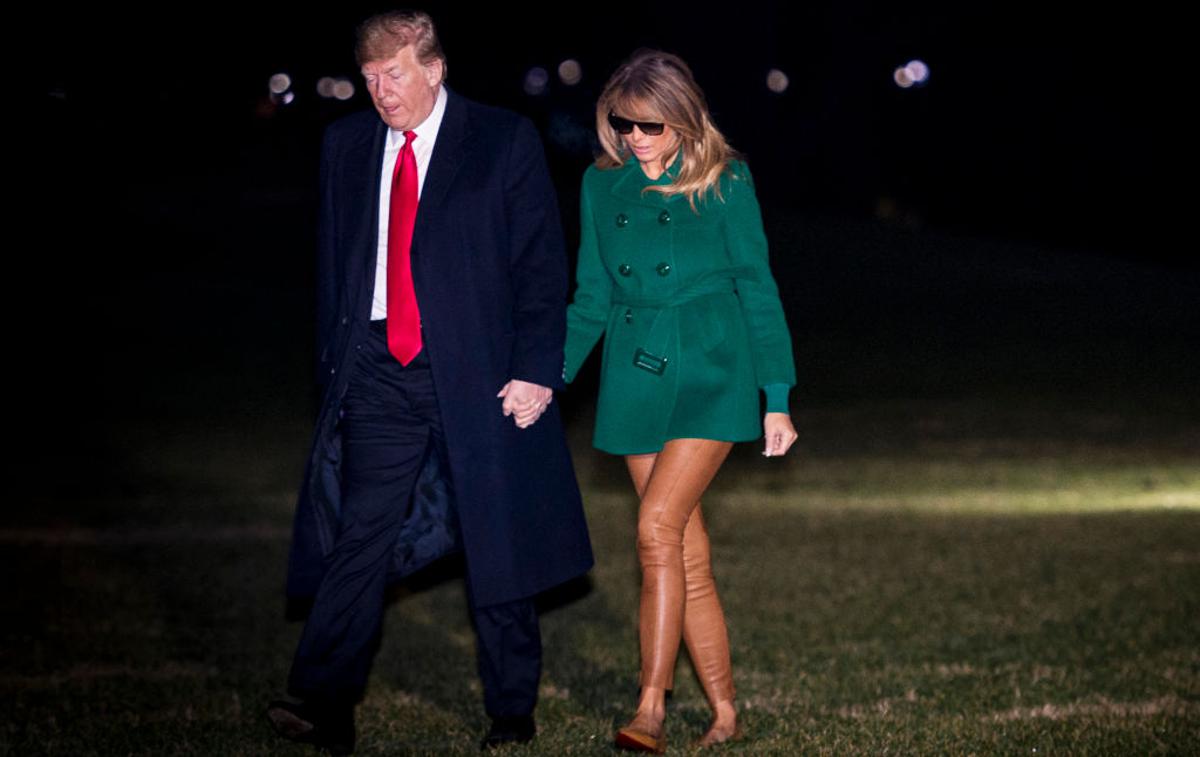 Melania Trump | Melania v malce ponesrečeni barvi usnjenih hlač. | Foto Getty Images