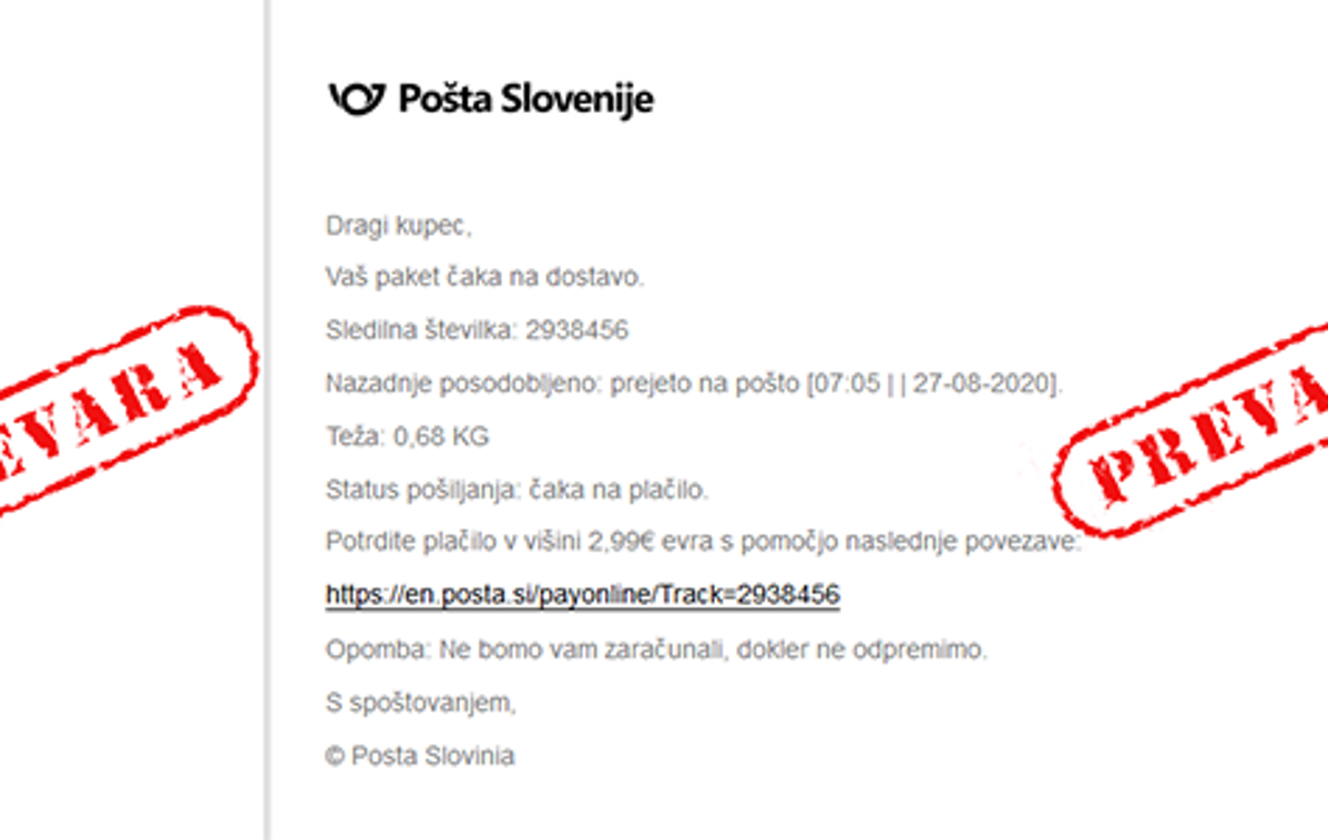 prevara | Foto Pošta Slovenije