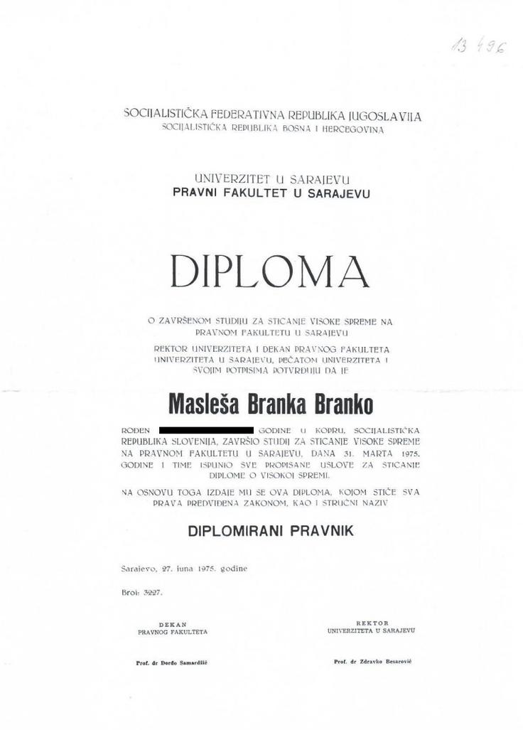 Masleša diploma Masleša diploma | Foto: