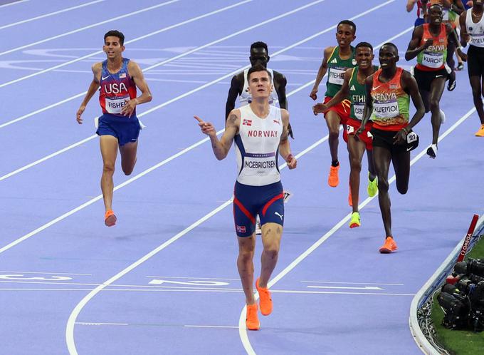 Na 1500 metrov mu v Parizu ni uspelo, je pa Jakob Ingebrigtsen prehitel vse tekmece na 5000 metrov. | Foto: Reuters