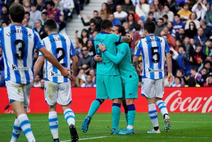 Antoine Griezmann je prvič zadel v polno v San Sebastianu kot napadalec Barcelone. | Foto: Reuters