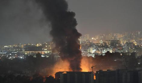 Izrael z najmanj desetimi zračnimi napadi znova nad Bejrut