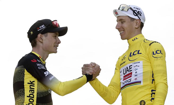 Jonas Vingegaard in Tadej Pogačar – velika rivala, ki dvigujeta drug drugega. | Foto: Reuters