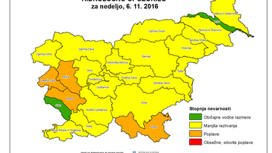 Ponoči so mogoče nevihte z močnejšimi nalivi