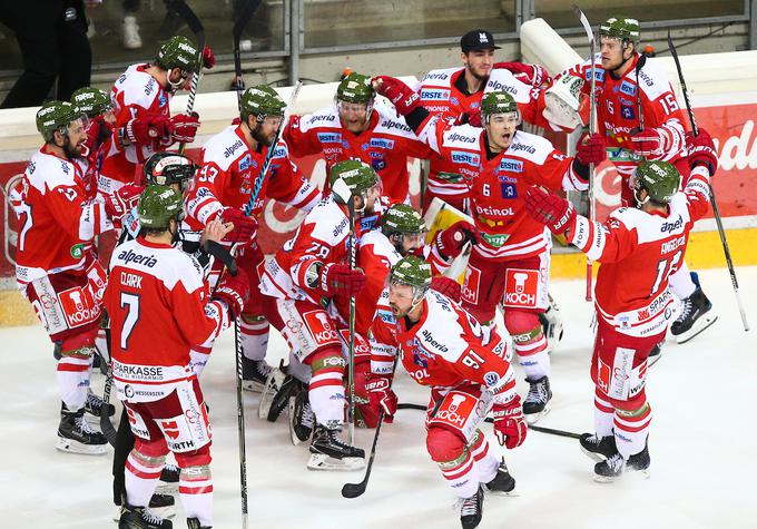 Hokejisti Bolzana so po velikem preobratu na terenu prvaka Dunaja vknjižili pomembno zmago in povedli v polfinalni seriji. | Foto: Sportida