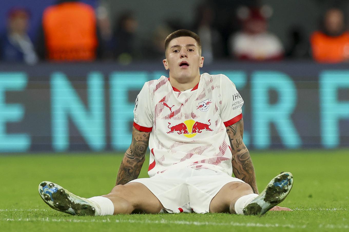 Benjamin Šeško s'est épuisé avec Leipzig en Ligue des champions. Bien qu’il ait marqué trois buts, les Red Bulls sont coincés en bas du classement. | Photo de : Gulliverimage