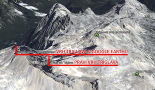 Ste opazili, da je Triglav na Google Earthu označen na napačnem mestu?