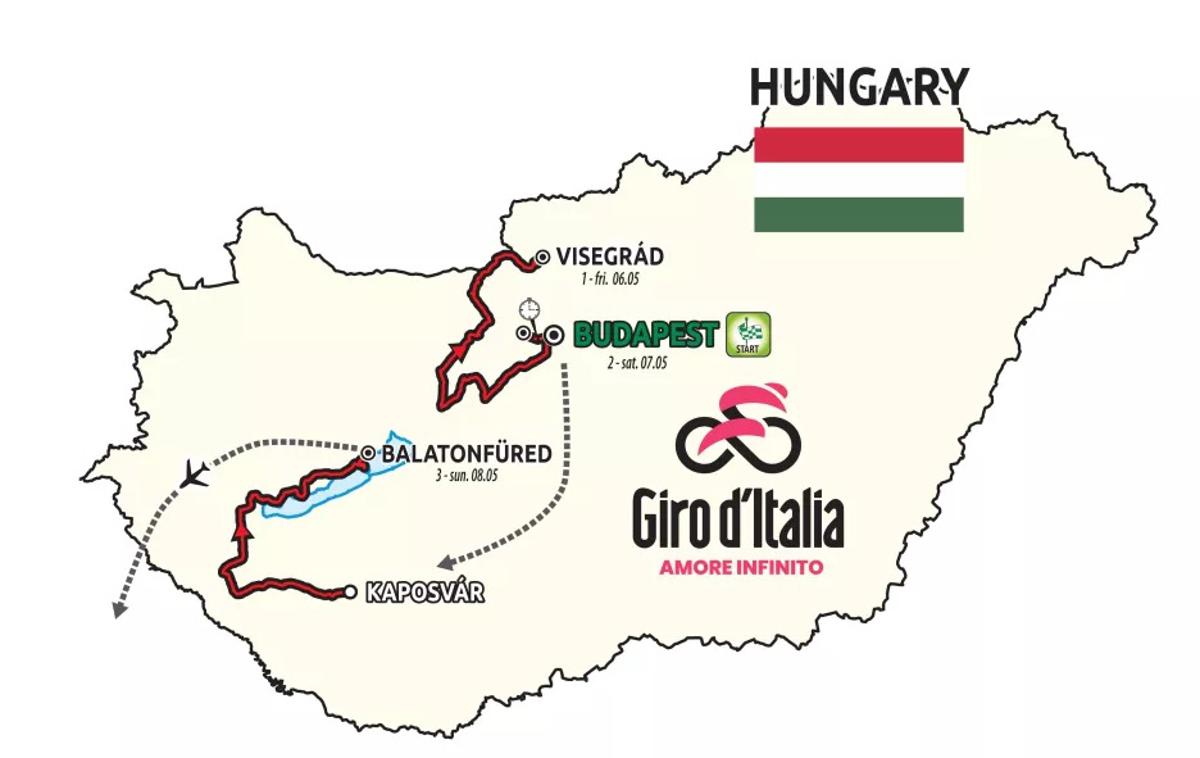 Giro Budimpešta | 105. izvedba Dirke po Italiji se bo že štirinajstič začela izven Italije. Tokrat bo prve tri etape gostila Madžarska. 