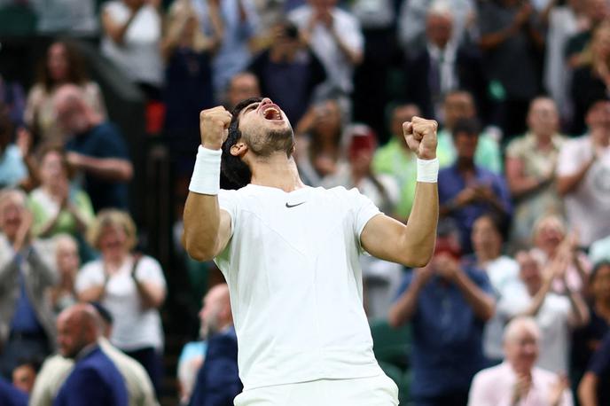Carlos Alcaraz | Carlos Alcaraz se je prvič prebil v četrtfinale Wimbledona. | Foto Reuters