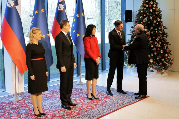Pahor je v torek sprejel diplomatski zbor, med drugim tudi izraelskega veleposlanika. | Foto: Daniel Novakovič/STA