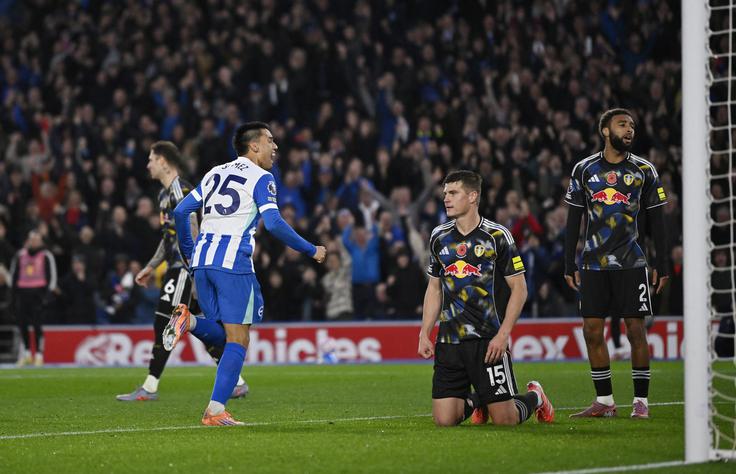 Jaka Bijol je z Leedsem visoko izgubil pri Brightonu. | Foto: Reuters