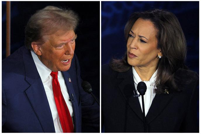 soočenje Trump in Harris | Javnomnenjske ankete kažejo, da sta Kamala Harris in Donald Trump zelo izenačena. | Foto Reuters