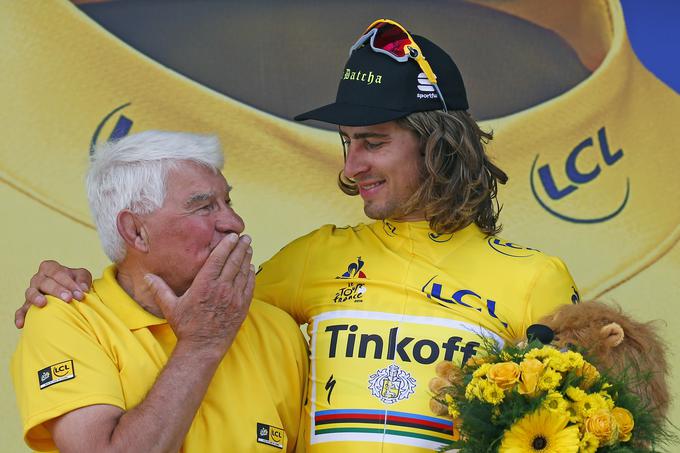 Njegova največja želja je bila, da bi njegov vnuk postal zmagovalec Toura. Na fotografiji: s Petrom Saganom leta 2016. | Foto: AP / Guliverimage