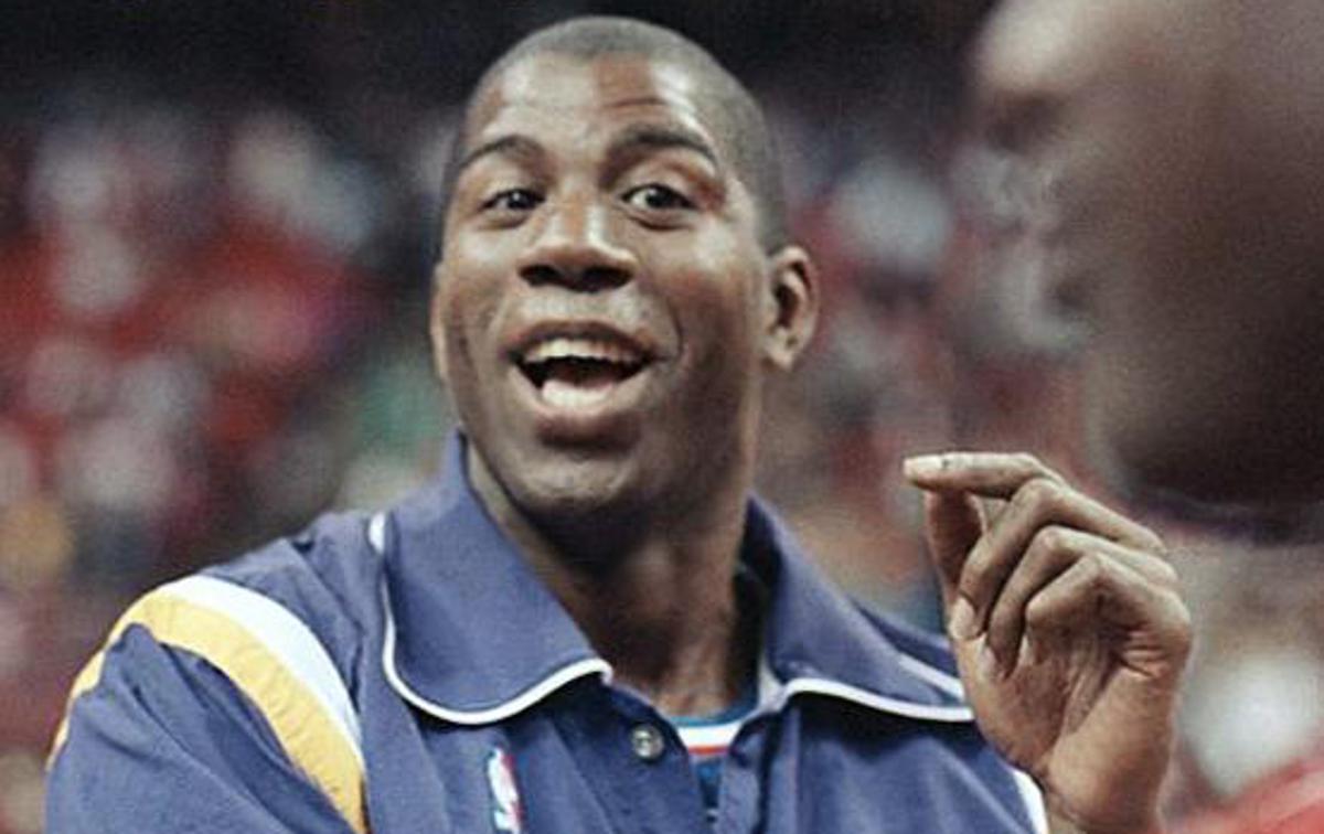 Magic Johnson 1992 | Magic Johnson je v času košarkarske kariere poosebljal šov in atraktivno igro. | Foto Guliverimage