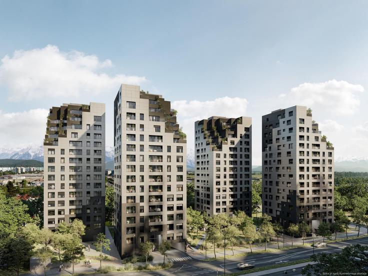 Načrt slovaških investitorjev za štiri stolpnice. | Foto: Corwin