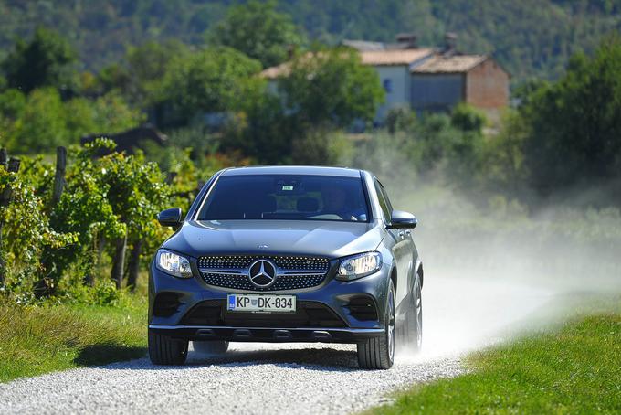 Da kljub podvozju športnega terenca v resnici v družinskem drevesu zvezdnikov iz Stuttgarta spada v družbo elegantnejših kupejev, sporoča njegov nos, kjer se ob maski diamantov bohoti ena lamela z integrirano veliko zvezdo. To je zaščitni znak vseh Mercedesovih kupejev.  | Foto: Jure Gregorčič