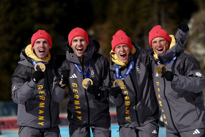 Nemški biatlonci po 12 letih prejeli zlato olimpijsko kolajno