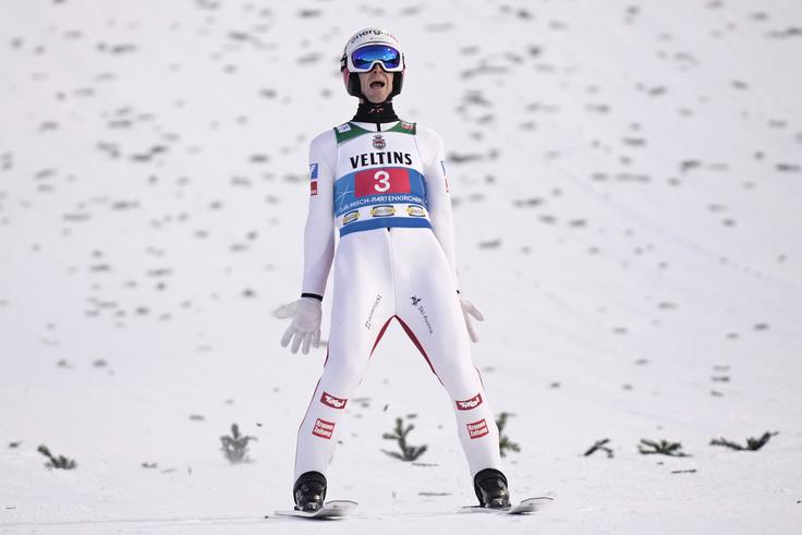 Michael Hayboeck je s 145 metri postavil rekord skakalnice. | Foto: Guliverimage