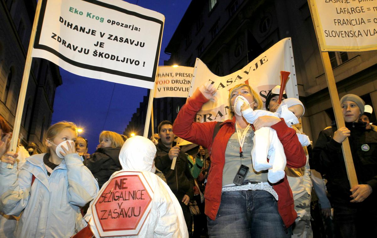 Protest Ekokroga pred vlado | Foto STA