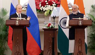 Putin in Modi na pogovorih o trgovini, obrambi in Ukrajini