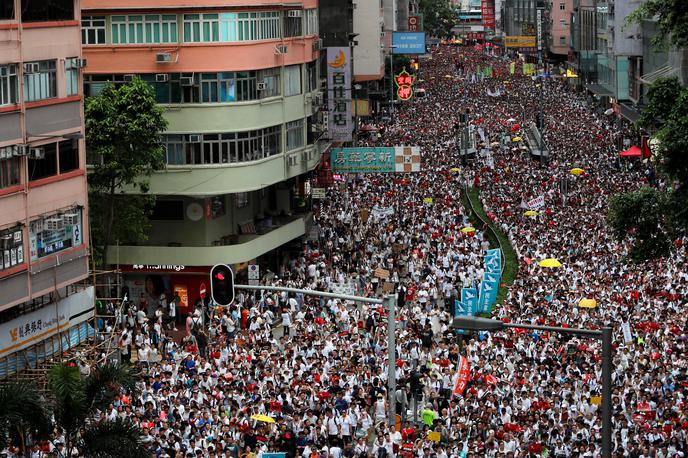 Protesti Kitajska | Po besedah organizatorjev gre za največji protest v Hongkongu po letu 1989. | Foto Reuters