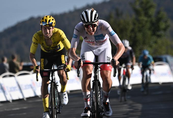 V nedeljski gorski etapi na Grand Colombier je imel Pogačar v zaključku več moči od rojaka. | Foto: Reuters