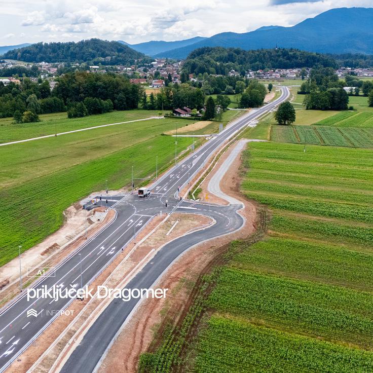 Povezovalna cesta, ki povezuje avtocestni priključek Dragomer in Vnanje Gorice.
 | Foto: Facebook/InfoPot