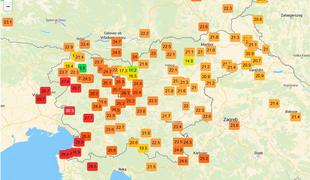 Med vzhodno in zahodno Slovenijo velika temperaturna razlika #animacija