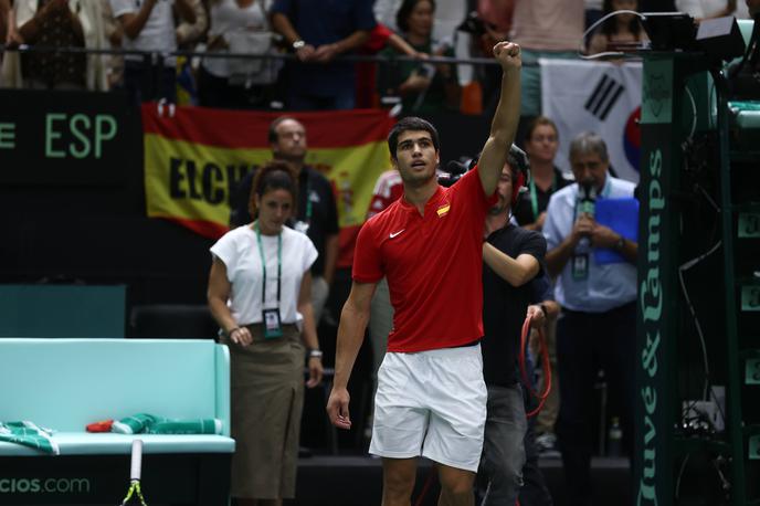 Carlos Alcaraz | Carlos Alcaraz je Špancem zagotovil napredovanje v četrtfinale Davisovega pokala. | Foto Guliverimage