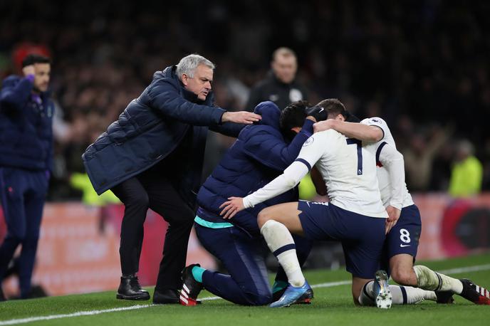 Jose Mourinho | Veselje trenerja Tottenhama Joseja Mourinha po golu Heung-Min Sona za 2:0. | Foto Reuters