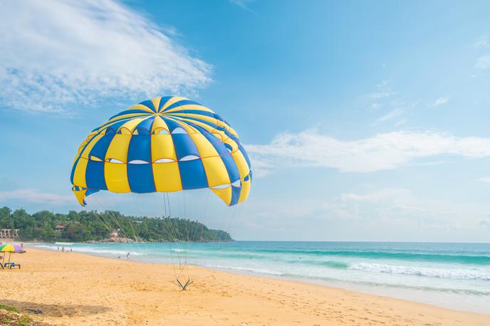 parasailing | K Tijani naj bi na plaži v Budvi pristopil mladenič in ji ponudil brezplačno vožnjo, v zameno pa naj bi posnela oglas za agencijo za vodne športe. Na posnetku je bilo slišati, kako kriči, da se boji in da se želi vrniti, začela si je tudi odpenjati varnostni pas. Nato naj bi poskušala z rokami zgrabiti vrv, a ji je zdrsnila iz rok in z višine več kot 50 metrov je padla v morje. Fotografija je simbolična. | Foto Shutterstock
